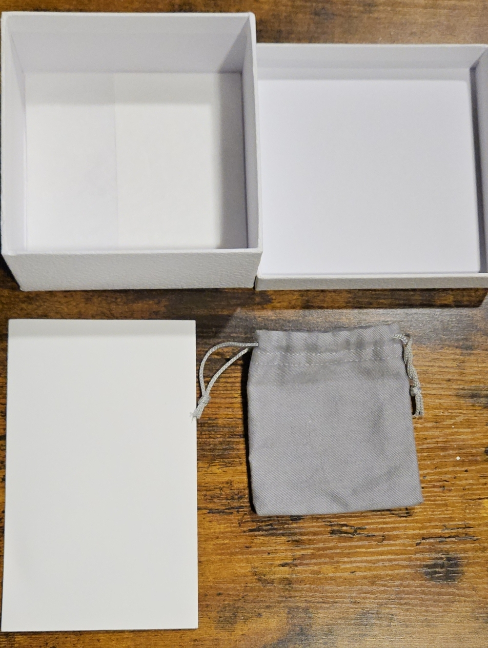 NEW Dior White Gold Gift Box Set Dust Bag Blank Card Tissue Paper Wallet Jewelry - Picture 5 of 15